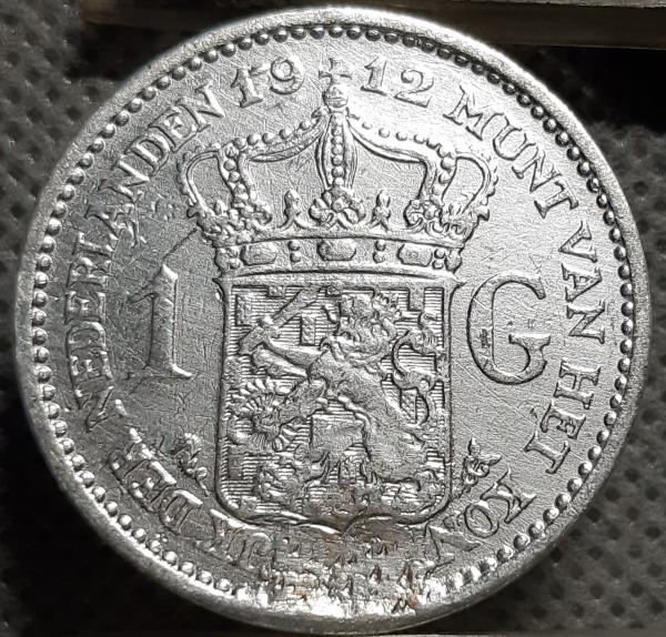 Kupčius aukcionas - Nyderlandai 1 Guldenas 1912 KM#148 (1550)